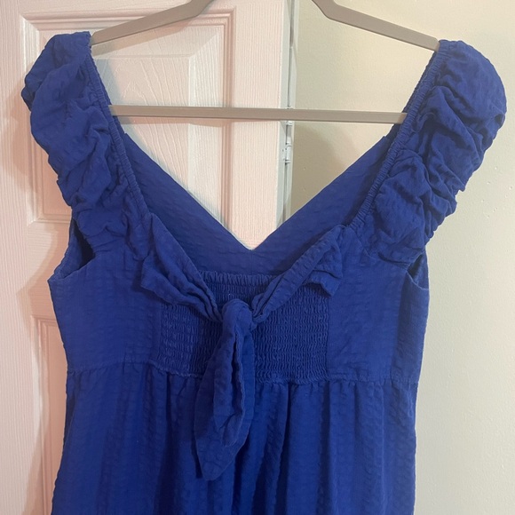 Old Nacy Blue Seersucker Dress - Picture 3 of 3